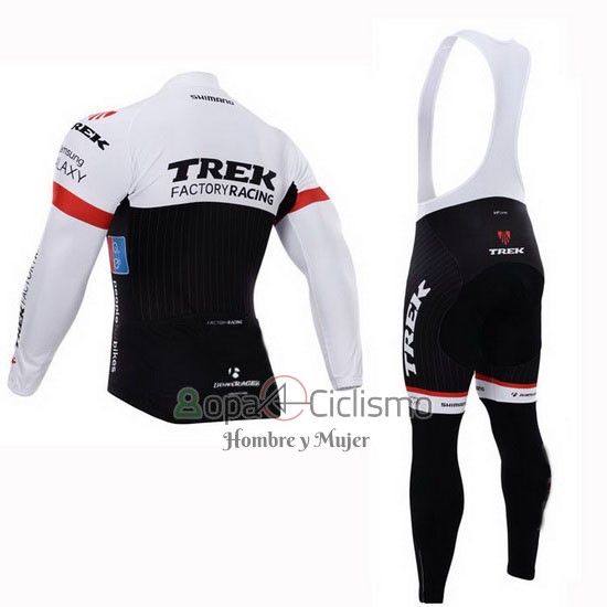Trek Factory Racing Ropa Ciclismo Culotte Largo 2015 Mangas Largas Blanco y Negro